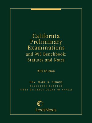 cover image of California Preliminary Examinations and 995 Benchbook